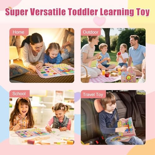 Busy Board Montessori Toy, Toddler Travel Activity - Image 5