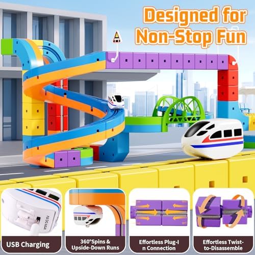 152 pcs KlickRail Electric Train Set Race Track for 3 4 5 6 7 8 Years Old - Image 3