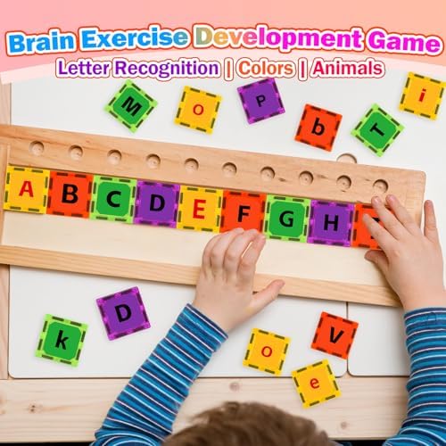Magnetic Tiles Letters Toys, Alphabet Learning Toys for Toddlers 1-3 2-4 4-8, Classroom Must Have 48PCS Construction Toy, Toddler Games for Preschool Kids Spelling, Learning, Building, Educational Toy - Image 4