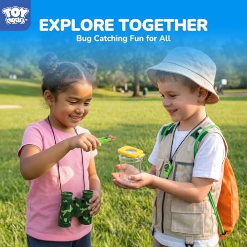 TOY Life Kids Explorer Bug Catcher Kit with Safari Costume, Binoculars Kids Outdoor Toys, Bug Toys, Butterfly Net, Camping Set Outdoor Activities Adventure Kit Nature Exploration Gifts Kid Ages 3-12 - Image 5