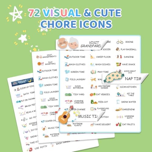 Upgraded 2 in 1 Bedtime/Morning Routine Chart - Magnetic Chore Chart for Toddlers, Cute Visual Schedule Board for Home, Kids Checklist to Do List ADHD Tools - Image 4