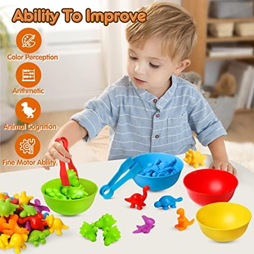 JOCHA Color Sorting and Counting Dinosaurs Toys for Toddlers 3 5 4 Years Old Preschool Matching Learning Educational Game Montessori Sensory Math Classification Activities Toys for Kids Boys Girls - Image 5