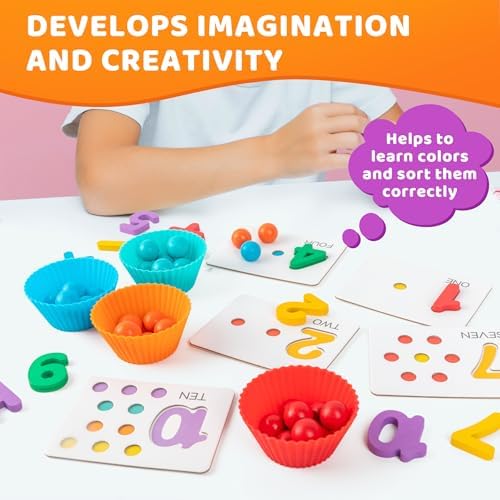 Fine Motor Toys，Wooden Peg Board Bead Game for Toddlers - Rainbow Stacking, Color Sorting & Counting Toys | Fine Motor Skills Development | Math Learning Games for 3 4 5 Years Old - Image 5