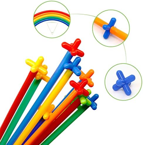 Ggiibro Creative Straw STEM Building Toys 450Pcs Aged for 3-5 5-7 Preschool Kids Constructor Toy Thin Tube Toy DIY Educational Interlocking Plastic Engineering Toys Kit for Boys and Girls - Image 2