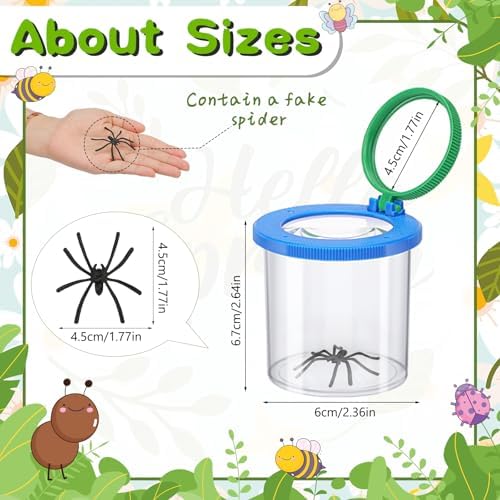 Coopay 4 Pieces Magnifying Insect Box - Bug Viewer, Critter Insect Cage, Container, Bug Catcher Cage, Jar Collecting Kit for Children, Kids Science Nature Exploration Tools - Image 2