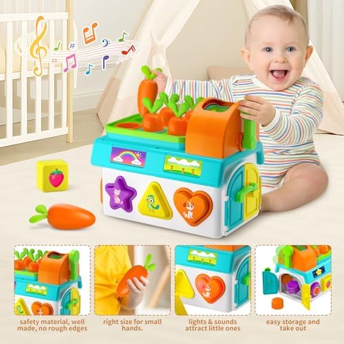 Montessori Toys for 1-2 Year Old Boys Girls, 1st First Birthday Gift for One Year Old, Baby 12-18 Month Educational Shape Matching Game w/ Lights & Sound, Fine Motor Learning Toys for Toddlers 1-3 - Image 5