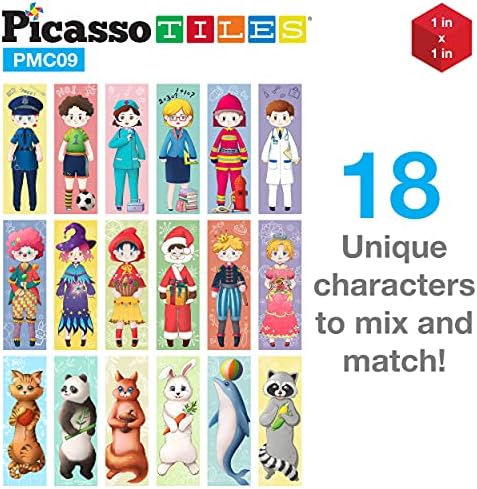 PicassoTiles Magnetic Expression Puzzle Toy Building Block Mix & Match Cubes Cubes Magnet Pre-School Sensory Toys Gifts Educational STEM Learning Kit for Kid, Baby Toddler Age 3 and Up 9 Piece PMC09 - Image 2