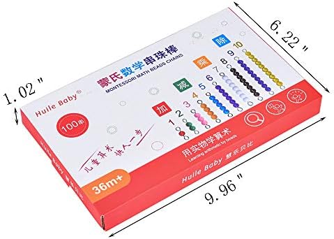 Montessori Math Toys Material for Toddlers 10 Sets Colored Bead Chains 1-10 - Image 2