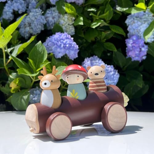 Tender Leaf Toys - Timber Taxi - Wooden Log Shaped Push Vehicle with 3 Removeable Characters - Open-Ended Play Toy, Explore Role-Play and Imagination for Boys and Girls - Age 18m+ - Image 6