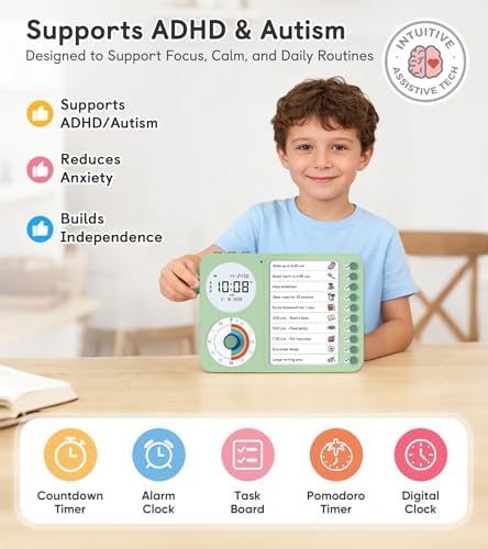3-in-1 Visual Timer & ADHD Tool for Kids with Chore Chart & Planning Board - Image 4