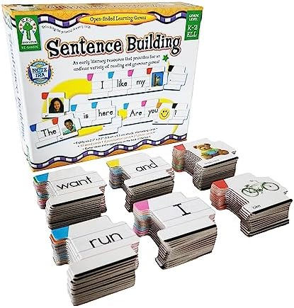 Key Education Sentence Building Game, Phonics Puzzles Grammar Flashcard Set by CarsonDellosaEducation