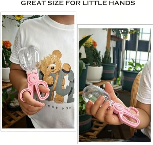 Pink Bug Catcher Scoopers for Kids 4pcs– Handy Insect Catching Scissor Tongs, Fine Motor Skills Toy, Plastic Tweezers for Outdoor Exploration & Pretend Play - Image 5