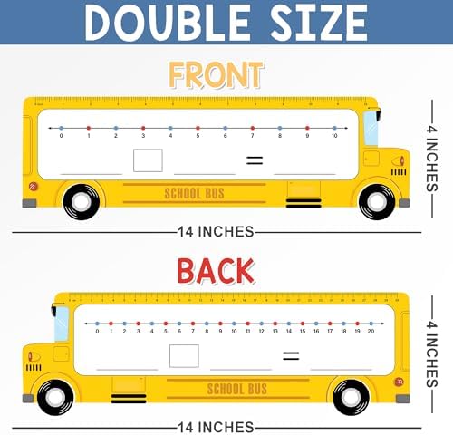 Number Line Dry Erase Boards Cards, 26 Pack 4x14 School Bus - Image 2