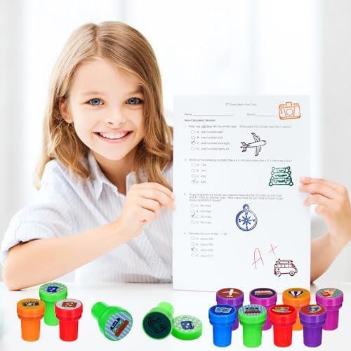 Cinrobiye 24 Pcs Adventure Travel Stampers Party Favor Set Fun Bon Voyage Stamps Birthday Party Supplies Classroom Rewards Carnival Prizes Goody Bag Fillers Pinata Filler Travel Party Gift Set - Image 5