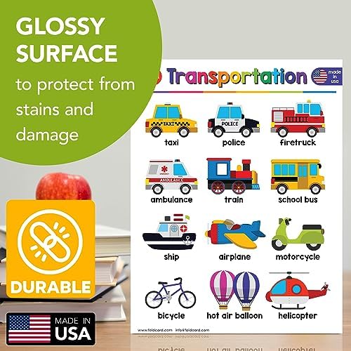 FoldCard Transportation Chart Educational Poster 8.5x11 5pk - Image 3
