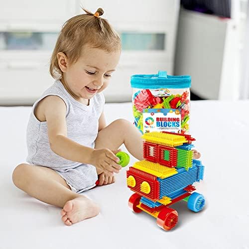 Baby Building Toys, 150pcs Bristle Shape 3D Building Blocks Toy Set - Image 6