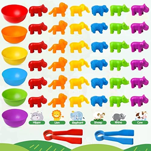TSYAN Counting Toys Matching Game for Kids with Sorting Bowls Preschool Learning Educational Activities Toys Color Classification and Sensory Game Set Toddler Fine Motor Toys for Kid - Image 2
