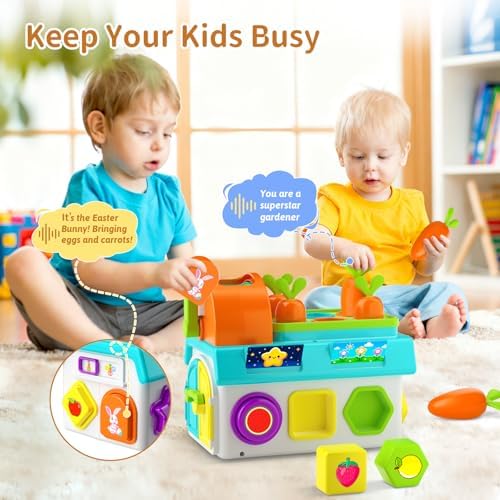 Montessori Toys for 1-2 Year Old Boys Girls, 1st First Birthday Gift for One Year Old, Baby 12-18 Month Educational Shape Matching Game w/ Lights & Sound, Fine Motor Learning Toys for Toddlers 1-3 - Image 3