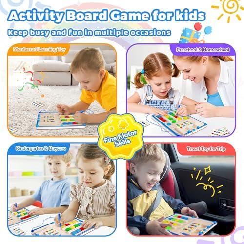 FCSONU Wooden Magnetic Color Matching Puzzle Board Toys for Toddlers 2-4 - Image 6