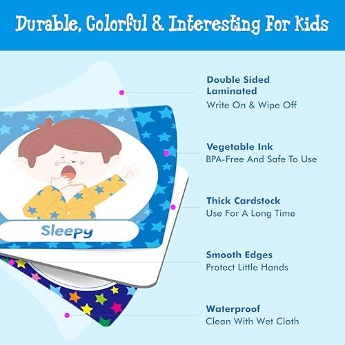 Hebayy 72 PCS Emotions Matching Game, 36 Pairs Feelings Memory Matching Cards Emotional Learning Activities Calm Down Corner Supplies for Baby Toddler Pre-K Preschool Kindergarten Autism ADHD - Image 2