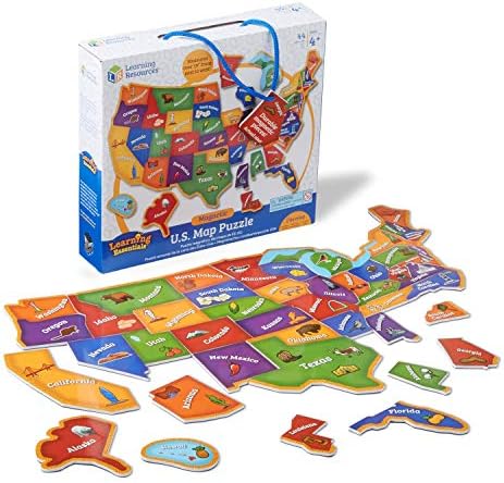 Learning Resources Magnetic U.S. Map Puzzle - Educational Map of the United States of America, Geography Matching Games, Kids Homeschool and Classroom Must Haves, Gifts for Boys and Girls by LearningResources