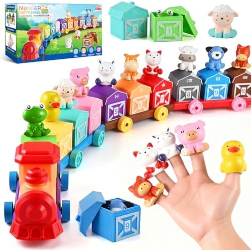 Cieex Toddler Toys Farm Animal Train for 1 2 3 Years Old, Learning Toy by Cieex