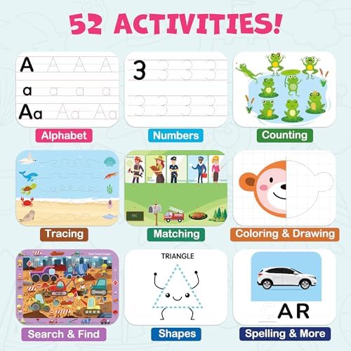 BenBen Kindergarten Preschool Workbook for Kids Age 3-5, Erasable, Reusable - Image 2