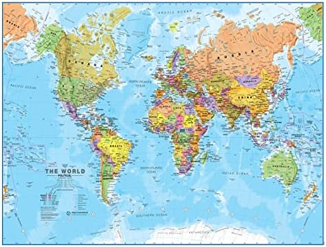 Laminated World Map & US Map Poster Pack - 17 x 22 in - Maps of the World - Image 2