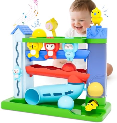 VOILBTOY Musical Toy for 1-2 Year Old Girls,Educational Toys,Ball Drop Toy with English & Spanish,Fine Motor Toys for Kids 1-3,Birthday Gift for 1+ Year Old boy (Blue) by Unknown