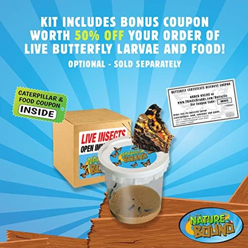 Nature Bound Butterfly Growing Kit - Live Caterpillar to Butterfly Project for Kids - Includes Voucher for Caterpillars, Green Pop-Up Enclosure, and STEM Learning Guide - Image 6