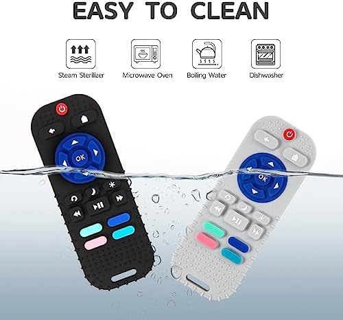 Hooku 2 Pack Silicone Teething Toys for Babies 0-6 Months, Teethers for Babies 6-12 Months, Remote Teether for Baby, Sensory Toys for Babies, Baby Chew Toys - Image 6