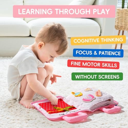 Jollybaby Soft Busy Books Sorting Toy for 18 M+ Baby Travel Princess Castle - Image 2
