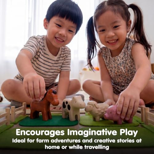 PlanToys® Cow Wooden Montessori Kids Farm Animal Figurine Creative Play - Image 6