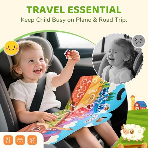 JoyCat Reusable Farm Animal Sticker Book, Travel Toys for Toddlers & Kids - Image 4