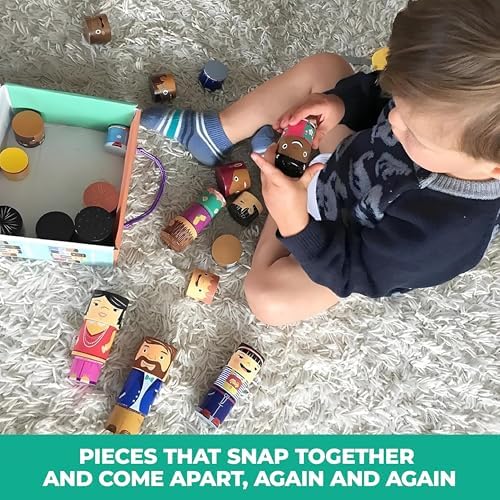 32-Piece Magnetic Wooden Figures, Adults and Kids - Image 5