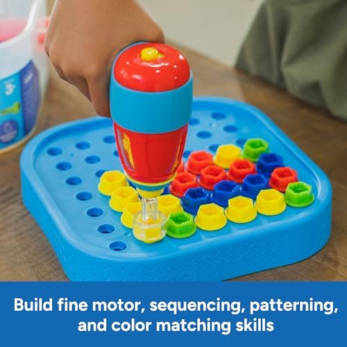 Educational Insights Design & Drill Bolt-It Bucket - Construction Toys & Toddler Tools, Kids Tool Set with Real Electric Drill Toy, Take Apart STEM Set, Building Kits and Gifts for Ages 3+ - Image 4