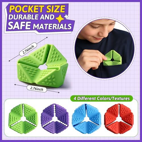 4PCS Sensory Flip Cube Fidget Toys, Quiet Fidget Toy for Kids & Adults - Image 3