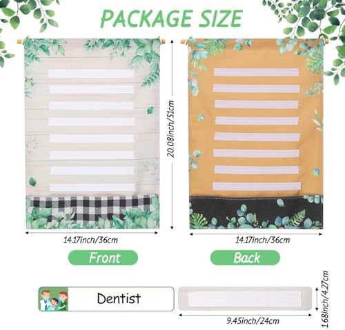 Blosssound Visual Schedule for Kids Daily Routine Chart Reversible Chore Chart Eucalyptus Morning Evening Routines Pocket Charts with 28 Cloth Cards for Home School Preschool Children with Autism - Image 2