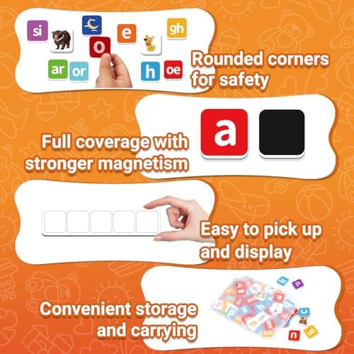 140 Phonics Magnetic Letters Tiles,Learning Letter by Four Dublee - Image 4