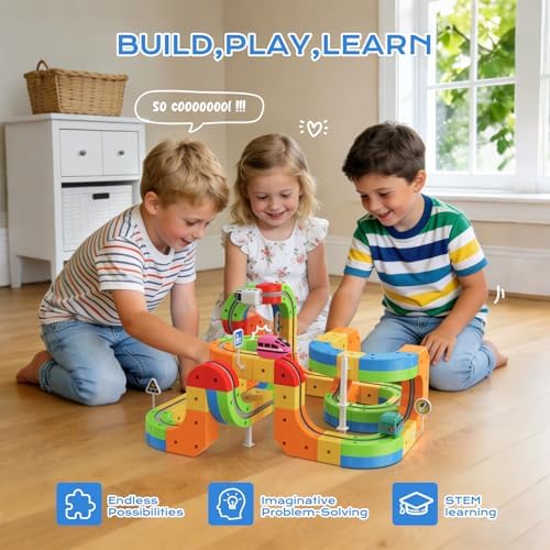 Electric Train Set,3D Infinity Flexible Tracks with Anti-Gravity 2 Cars for Kids Ages 3-8,DIY Race Track Block Building Toys,53pcs STEM Toy Train Birthday Gifts for Boys and Girls - Image 3