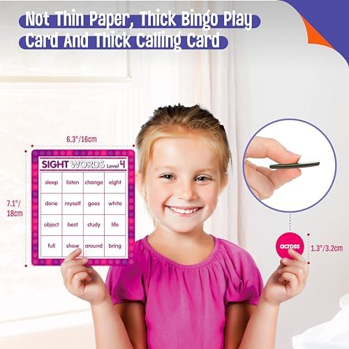 SpriteGru Sight Word Bingo Game, 120 Sight Words Learn to Read Level 3 & Level 4 Bingo Board Game Dolch's & Fry's Words Lists for Kindergarten and Preschool Kids 5+, Perfect for Classroom & At Home - Image 3