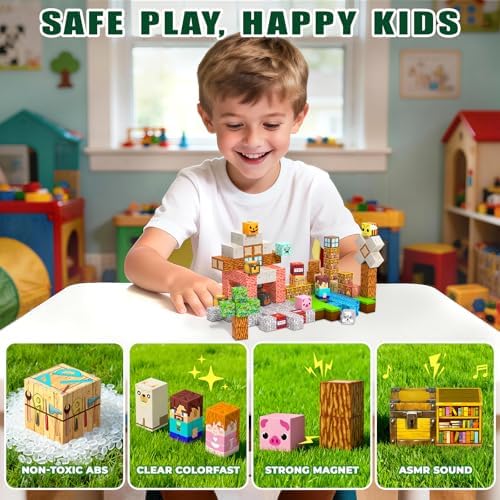 Magnetic Blocks, 100PCS Toys Building Cube Birthday Gifts for Kids - Image 5
