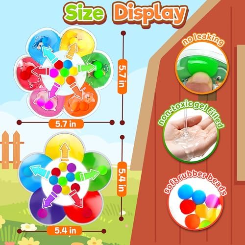 2PC Color Sorting Sensory Toy for Toddler Girl, Farm Animal Roadtrip Travel Essential Fidget Game, Montessori Preschool Learning Activities for Kid Boy Aged 2 3 4 Dementia Easter Basket Stuffer Gift - Image 2