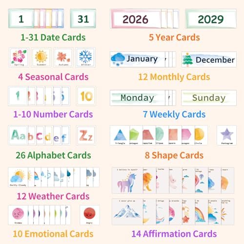 Daily Morning Board Circle Time Calendar Weather Seasons Positive Affirmations Letter Shape Number of the Day Pocket Chart,Toddler Preschool Calendar,Homeschool Morning Work Activity, Pastel Design - Image 4