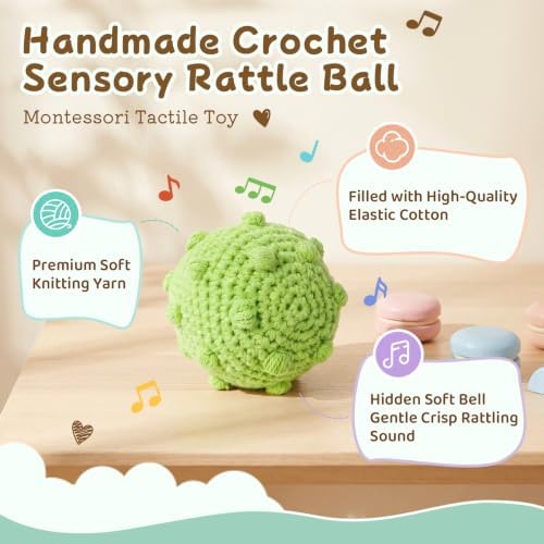 Adena Montessori Soft Knit Sensory Ball with Bell, 6-12mo - Image 2