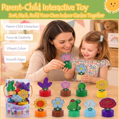 GKDOMS Montessori Shapes & Colors Sorting Flower Garden Toys Matching Game - Image 3