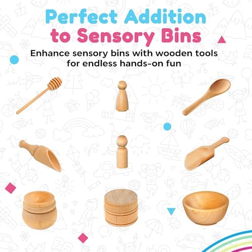 Child-Sized Wooden Tool Set for Sensory Bin, 10-Pieces - Image 6