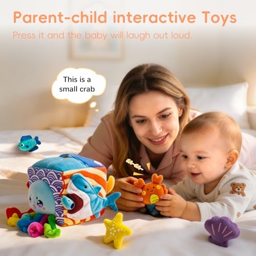 Baby Toys 6-12 Months, Montessori Sensory Toys with 5 Plush Sea Animals - Image 6