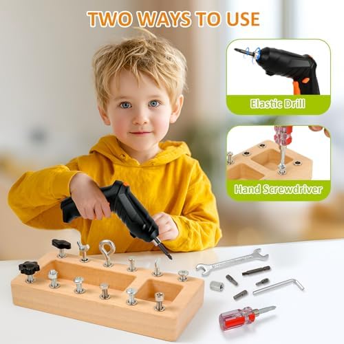 Montessori Screwdriver Board Set, Kids Screwdriver Toy Set Busy Board 3+ - Image 4