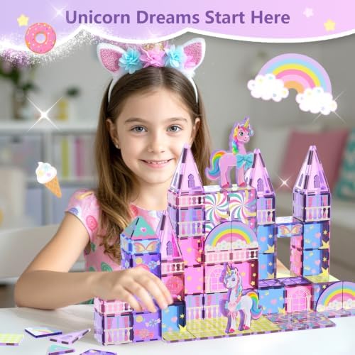GobiDex Magnetic Building Blocks Unicorn Toys for Girls Age 4-6 - Image 2